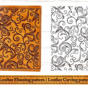Tooled Leather SVG: Western Swirls Pattern, Carving Template (Digital Download)