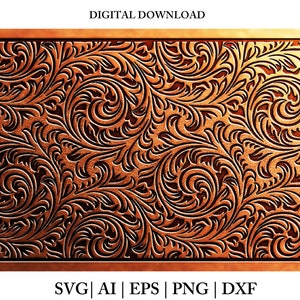 Tooled Leather Floral SVG: Western Swirl Pattern (Digital Download)