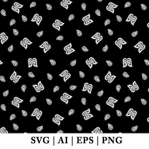 Paisley Bandana Pattern: Seamless Stencil Cut File (SVG, AI, PNG)