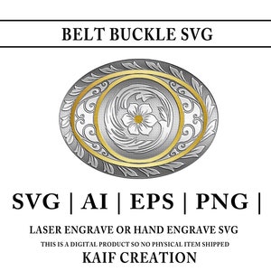 Belt Buckle  SVG # 107   | Western Buckle Svg  | Belt Buckle  Svg  | Laser Engraving Svg | SVG | Ai | PNG  file