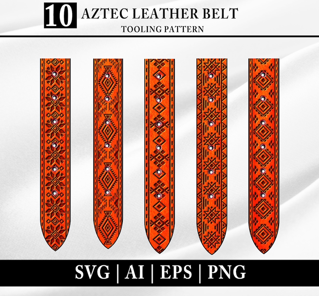 Aztec Tooled Leather Belt SVG Pattern: 10 Designs (digital Download) - Etsy