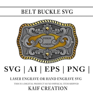 ベルト バックル SVG # 103 | ウエスタン バックル SVG | ベルト バックル SVG | レーザー彫刻 SVG | SVG | Ai | PNG ファイル