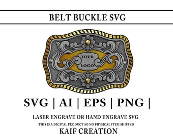 Western Belt Buckle SVG: Laser Engraving File (Digital Download)