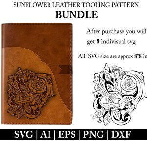Rose Flower Leather Tooling SVG Bundle: Western Floral Carving Pattern ...
