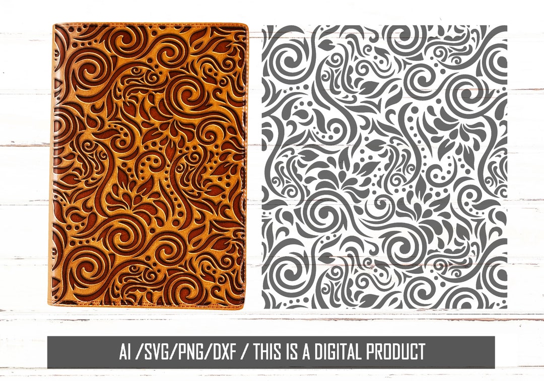 Tooled Leather SVG ,floral Leather Svg | Seamless Pattern