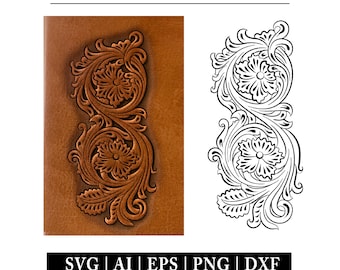 Tooled Leather Swirl Pattern SVG: Western Engraving (Digital Download)