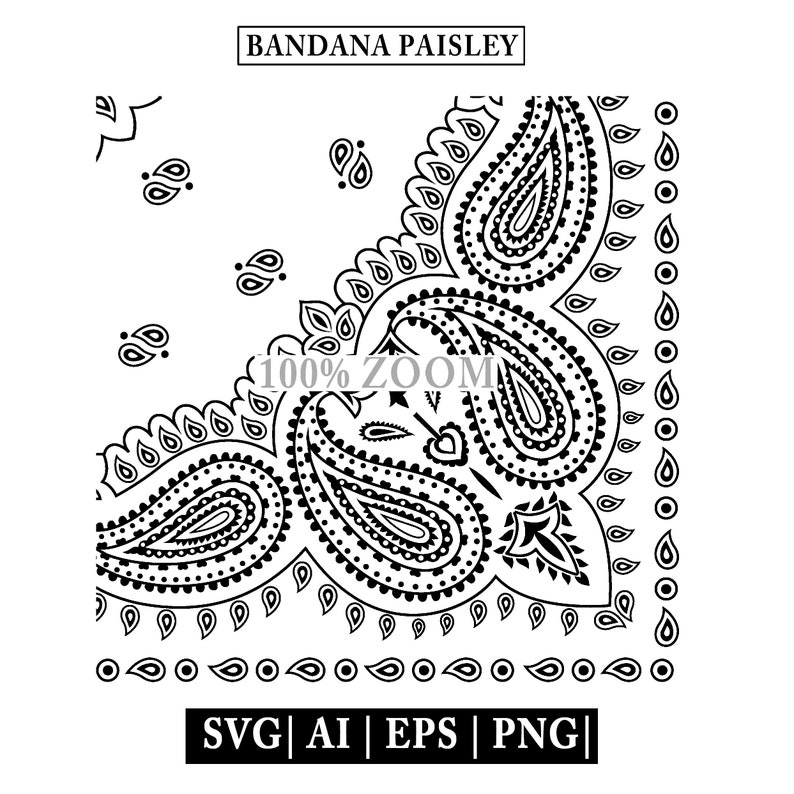 Paisley Bandana Vector: Printable Clipart (SVG, AI, PNG) - Etsy