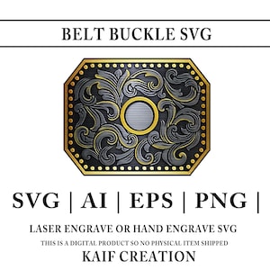 Belt Buckle  SVG # 105   | Western Buckle Svg  | Belt Buckle  Svg  | Laser Engraving Svg | SVG | Ai | PNG  file