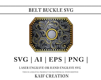 Western Belt Buckle SVG: Laser Engraving File (Digital Download)