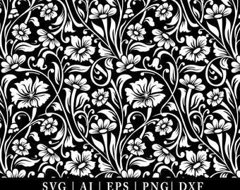 Floral Tooled Leather SVG Pattern: Western Engraving File (Digital Download)