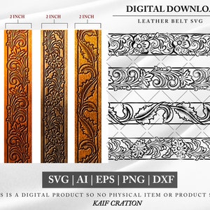 Svg de ceinture en cuir repoussé, motif de tourbillons | Motif tourbillons occidentaux | Motif tourbillons | Bordure de parchemins | SVG | IA | Fichier PNG
