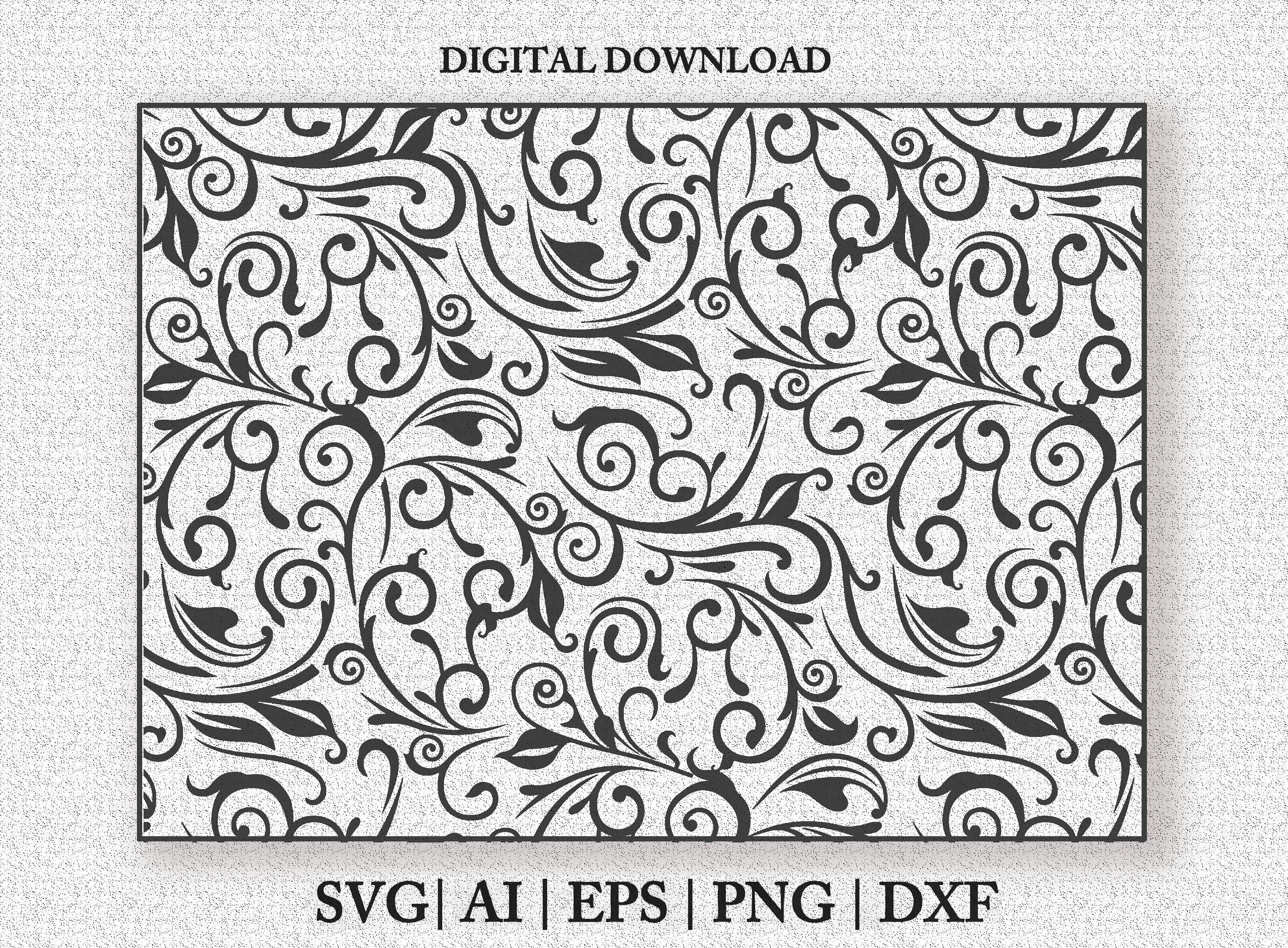 Swirl Ridgeback Pattern Tooled Leather Swirl Pattern SVG: Western Carving Design (digital ...