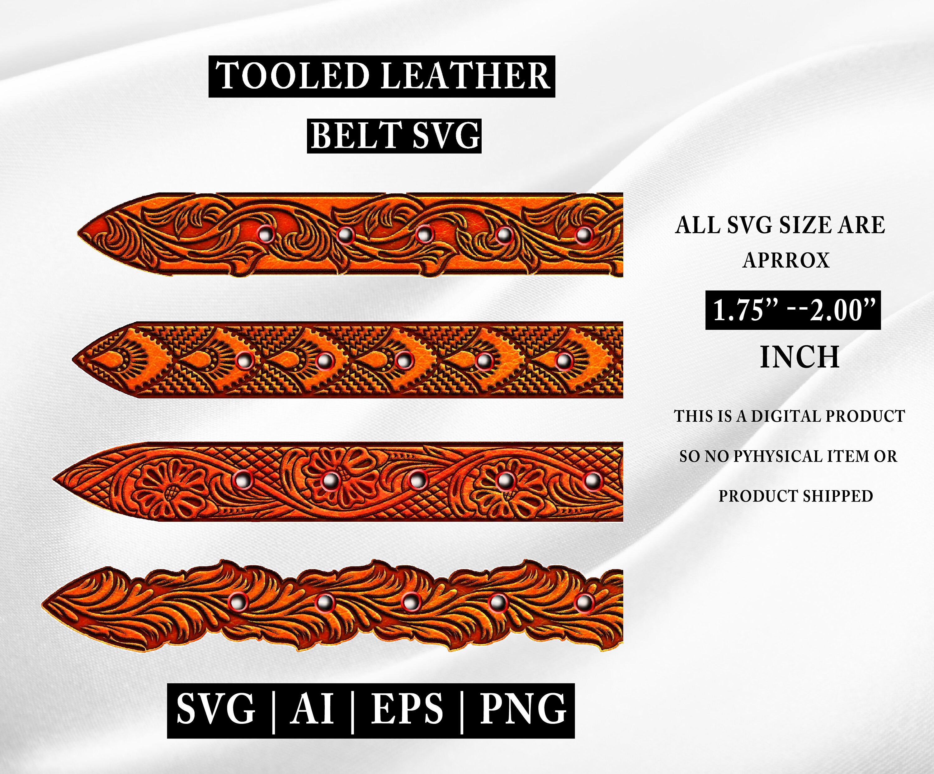 Tooled Leather Belt SVG: 20 Swirls Pattern Designs (digital Download ...