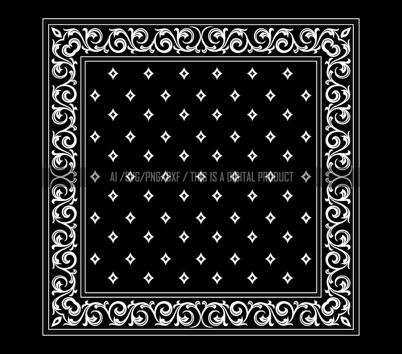Bandana Border Design Pattern SVG ,PNG ,ai, Layered Transparent File ...