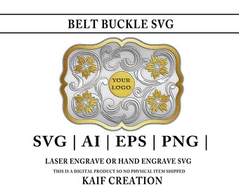 Western Belt Buckle SVG: Laser Engraving File (Digital Download)
