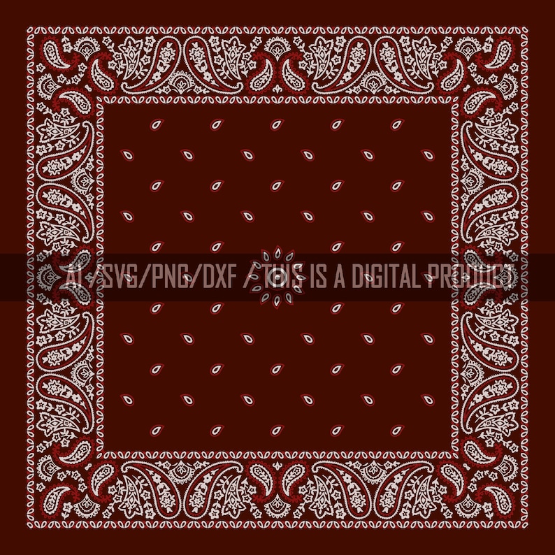 Bandana Paisley Vector Clipart Layered Transparent Background | SVG ...