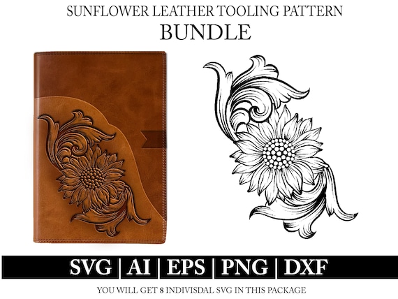 Sunflower Leather Tooling SVG Bundle: Western Flower Carving