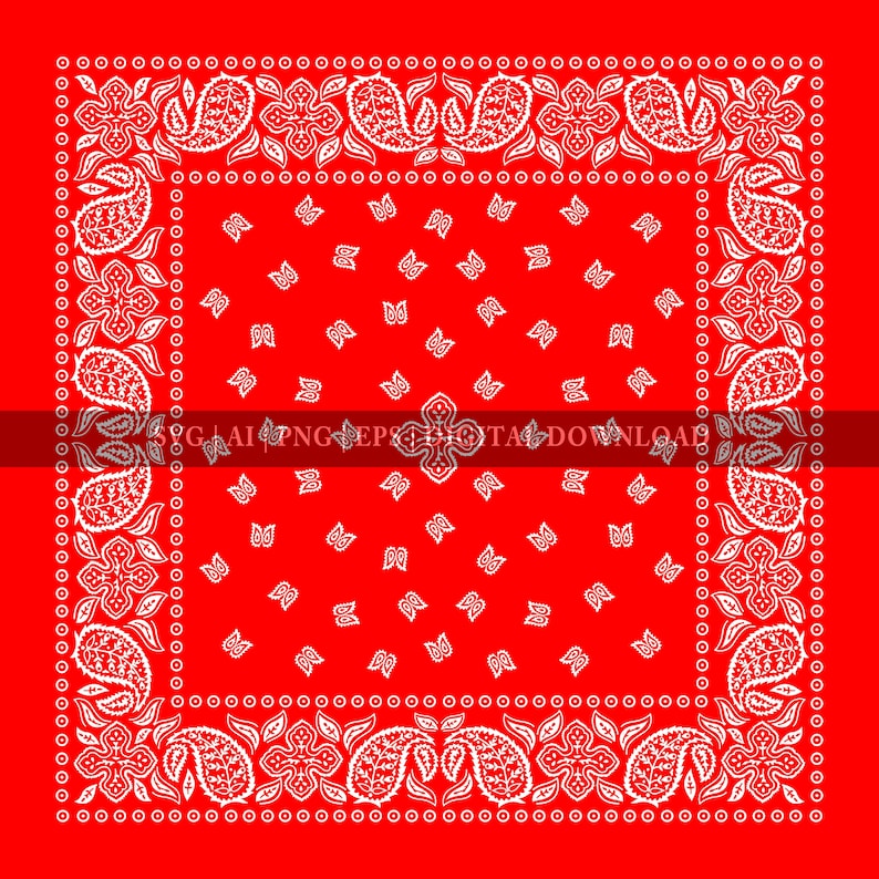 Bandana Pattern Slleves Paisley Bandana Vector Design: SVG, EPS, PNG (digital Download) - Etsy