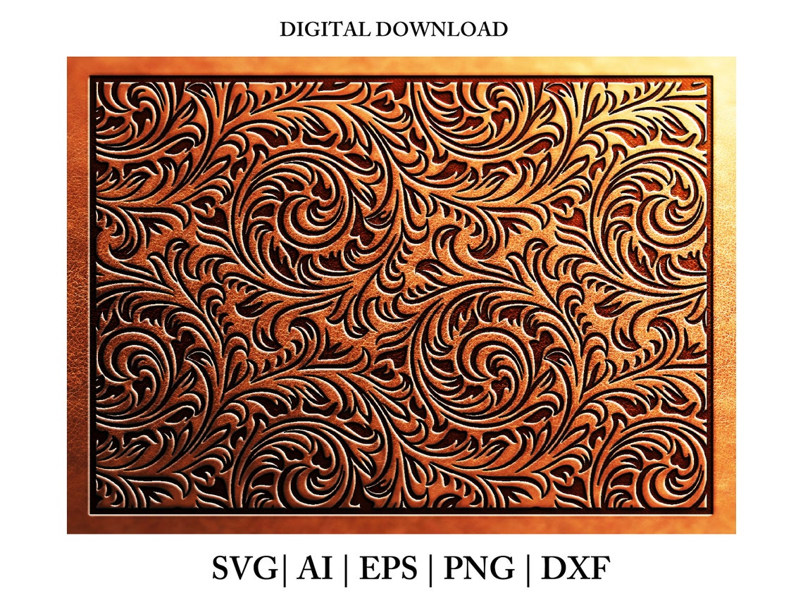 Tooled Leather SVG ,floral Leather Svg Seamless Pattern Swirls Pattern