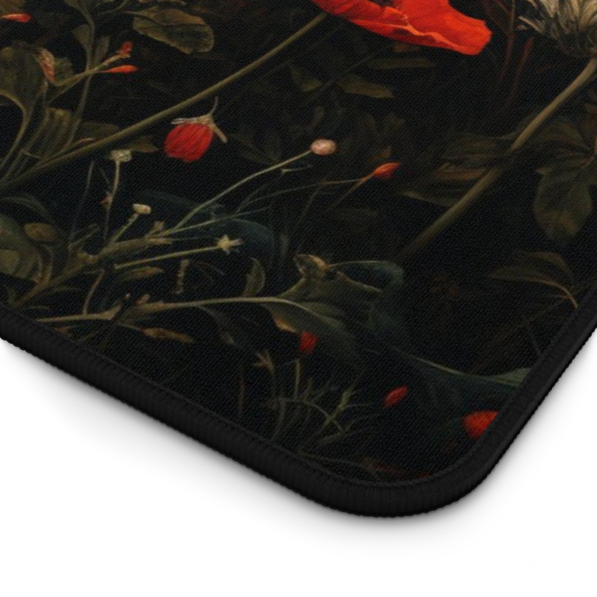 Dark Cottage Core Wildflowers Desk Mat Gaming Mouse Pad Large Mousepad ...