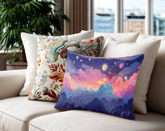 Nebula Clouds Cosmic Clouds Starry Sky Dreamy Celestial Celestial Throw Pillow Home Decor