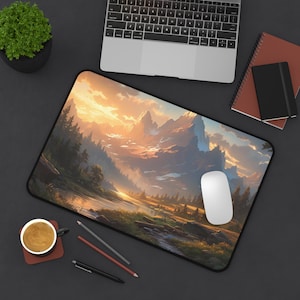 Beautiful Mountain Valley Desk Mat Gaming Mouse Pad Large Mousepad, Stitched Edges, Keyboard Mouse Mat Desk Pad for Work Game Office Home XL image 5