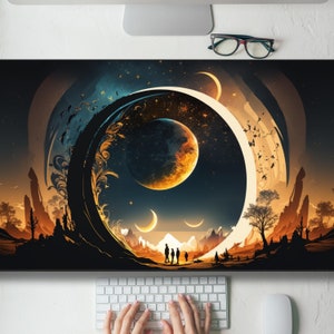 Empowering Celestial Night Desk Mat Gaming Mouse Pad Large Mousepad with MTG playmat, Keyboard Mouse Mat Desk Pad for Work Game Office XL