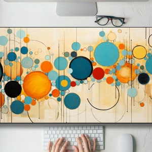 Abstract Geometric Boho Design Desk Mat Gaming Mouse Pad Large Mousepad, MTG playmat, Keyboard Mouse Mat Desk Pad for Work Game Office XL