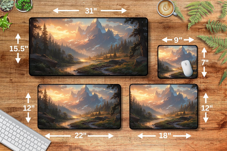 Beautiful Mountain Valley Desk Mat Gaming Mouse Pad Large Mousepad, Stitched Edges, Keyboard Mouse Mat Desk Pad for Work Game Office Home XL image 2