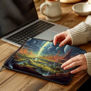 Alien Dramatic Floating Ethereal Fantasy Soft Laptop Sleeve Protective Laptop Case