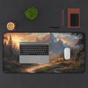 Beautiful Mountain Valley Desk Mat Gaming Mouse Pad Large Mousepad, Stitched Edges, Keyboard Mouse Mat Desk Pad for Work Game Office Home XL image 6