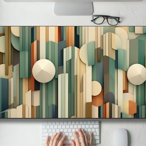 Abstract Textured Boho Design Desk Mat Gaming Mouse Pad Large Mousepad, MTG playmat, Keyboard Mouse Mat Desk Pad for Work Game Office XL