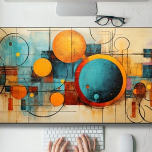 Unique Geometric Pattern Design Desk Mat Gaming Mouse Pad Large Mousepad, MTG playmat, Keyboard Mouse Mat Desk Pad for Work Game Home XL