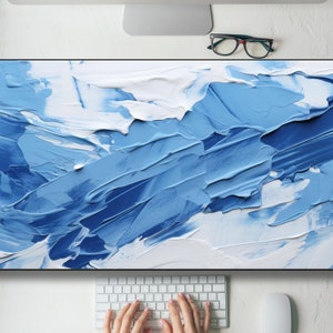 Abstract Textured Style Painting Design Desk Mat Gaming Mouse Pad Large Mousepad, Keyboard Mouse Mat Desk Pad for Work Game Office Home XL