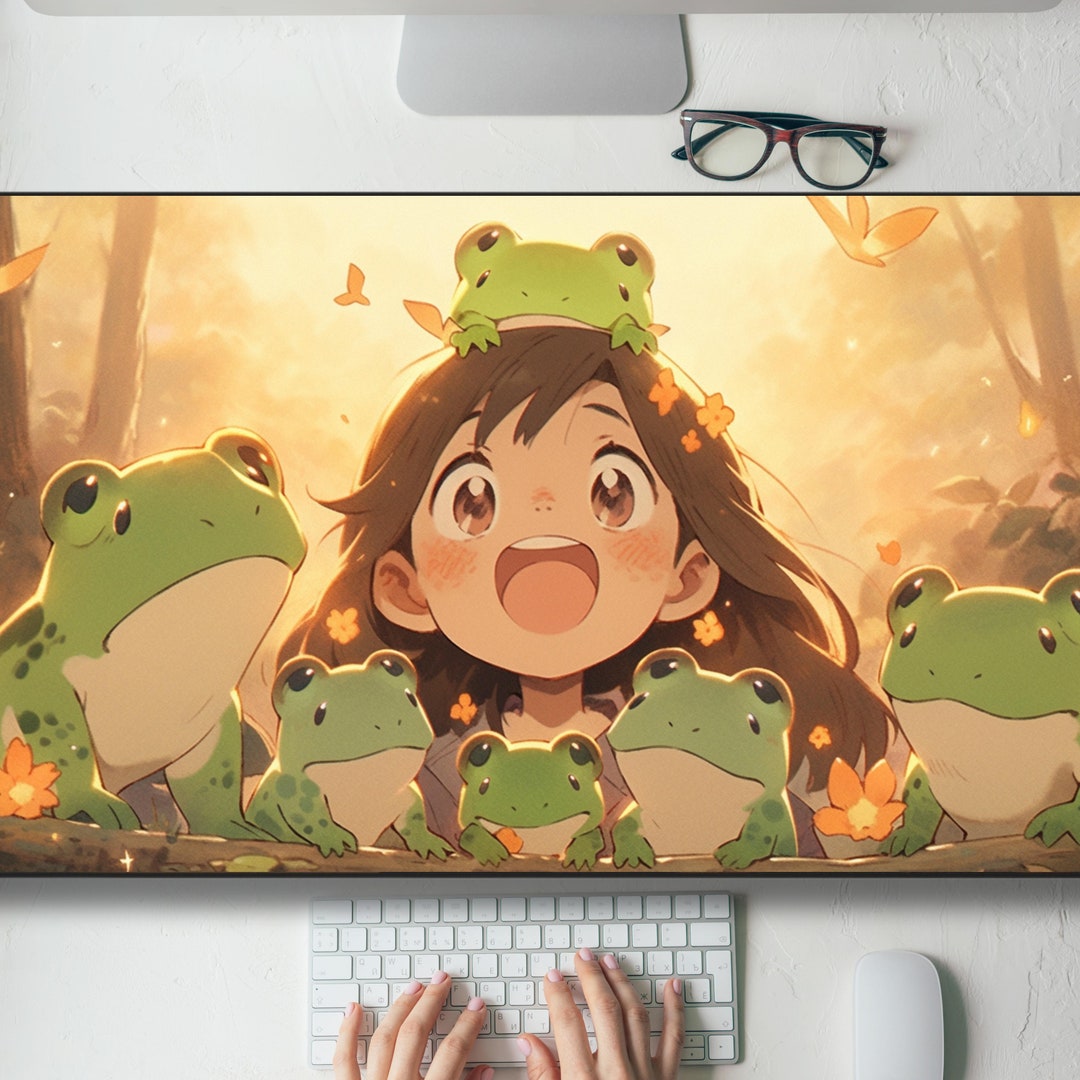 Kawaii Anime Cat Mouse Pad Xxl Desk Mat Mousepad Large Gaming Mouse Pad Computer Non-Slip Base Desk Mat For Office&Home 80X30CM