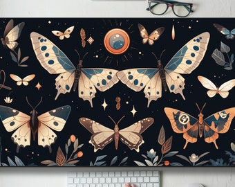 Celestial Unique Butterfly Desk Mat Gaming Mouse Pad Large Mousepad, Stitched Edges, Keyboard Mouse Mat Desk Pad for Work Game Office Home