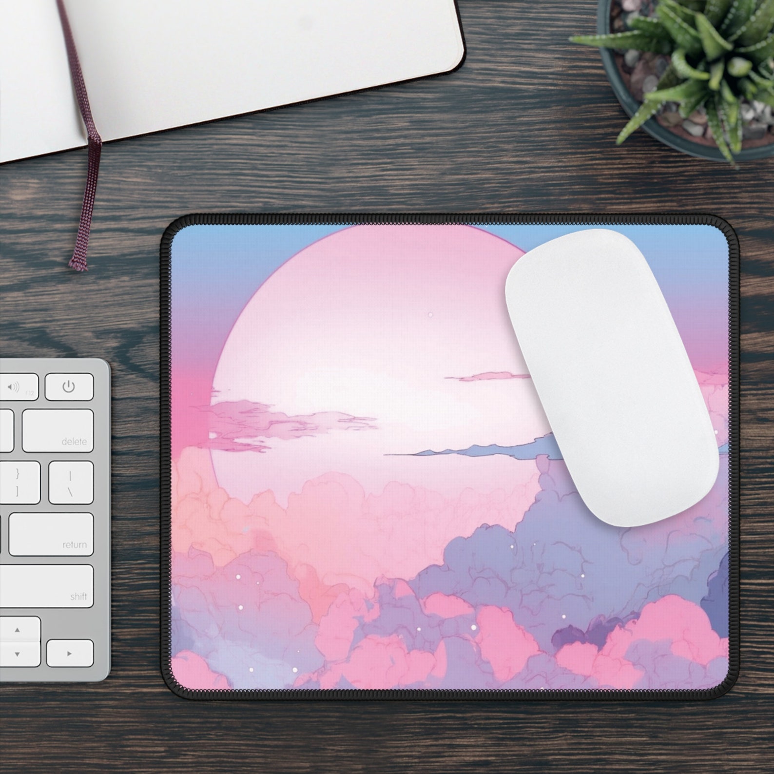 Lo-fi Pink Clouds Sunset Desk Mat Gaming Mouse Pad Large Mousepad, MTG ...