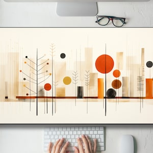 Boho Simplistic Abstract Design Desk Mat Gaming Mouse Pad Large Mousepad, MTG playmat, Keyboard Mouse Mat Desk Pad for Work Game Home XL