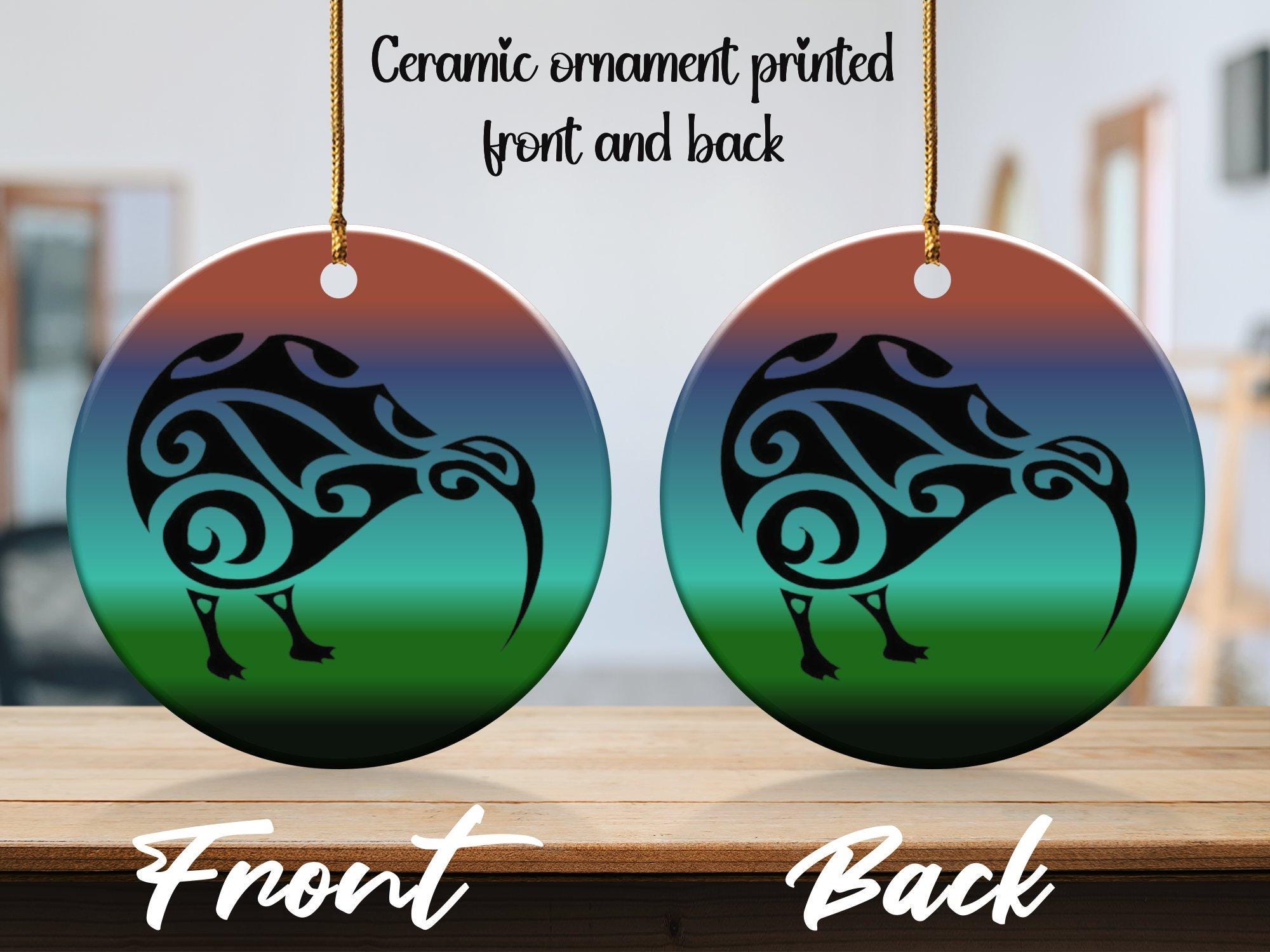 Kiwi Bird Ornament, Tribal Koru Design, Aotearoa Souvenir (ceramic) - Etsy