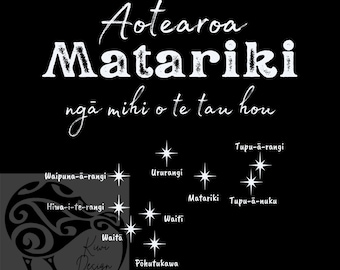 Matariki Māori New Year Nga Mihi O Te Tau Hou, Instant Digital Download, NZ Matariki Constellation, Printable Art File, Māori Design