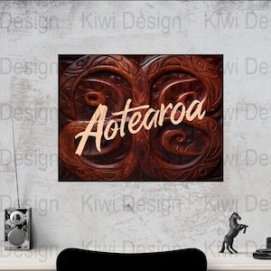 Aotearoa Digital Art, Intricate Wood Carving Art, Cultural Digital Wall Art, New Zealand Inspired Instant Download Digital File