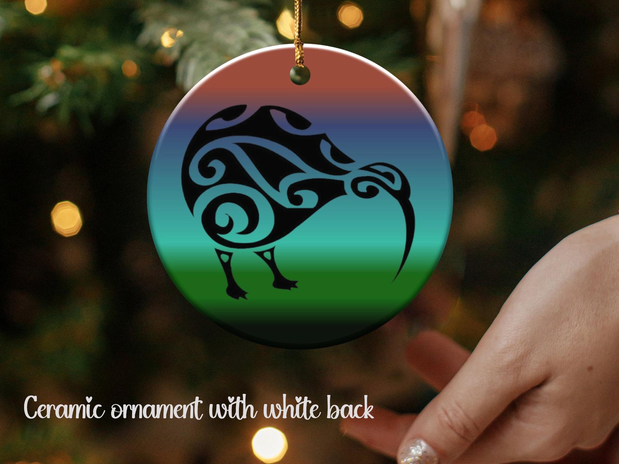 Kiwi Bird Ornament, Tribal Koru Design, Aotearoa Souvenir (ceramic) - Etsy
