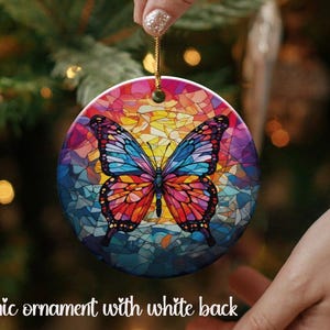 Stained Glass Style Butterfly Ornament, Colorful Butterfly Suncatcher, Butterfly Window Hang, Unique Butterfly Art, Christmas Tree Trimming