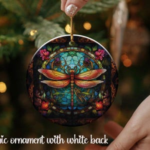 Dragonfly Stained Glass Window Style Ornament, Colorful Dragonfly Suncatcher, Unique Dragonfly Window Hanging, Christmas Tree Trimming