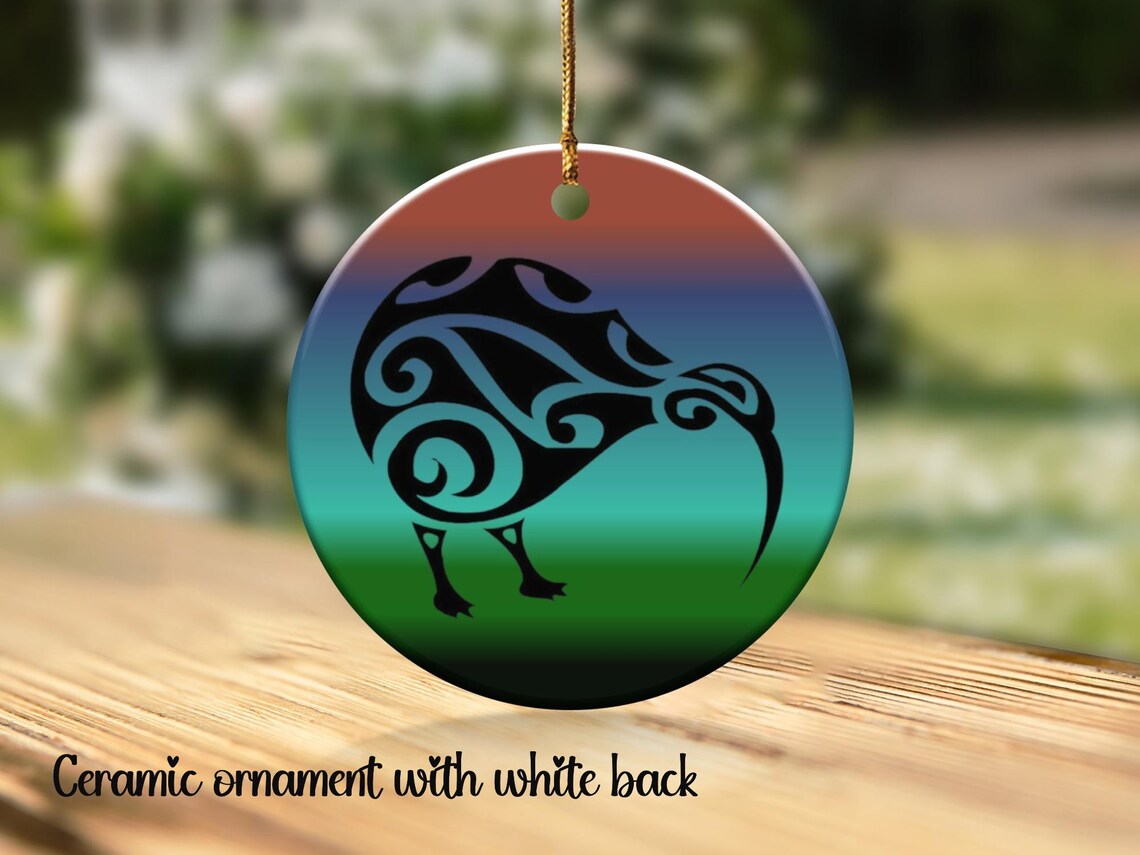 Kiwi Bird Ornament, Tribal Koru Design, Aotearoa Souvenir (ceramic) - Etsy