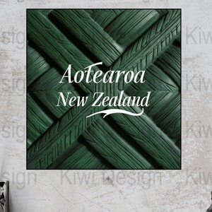 Aotearoa New Zealand Digital Art Print, New Zealand Wall Decor, Instant Download, Māori Carving, Printable Travel Poster