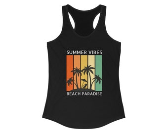 Women's Summer Vibes Racerback Tank, Sizes XS-2XL