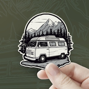 High Quality VW Camper Bus Graphic for Various Printing Needs - Ultra HD, Transparent Background, Ideal for Stickers, Mugs, or Camping Gear