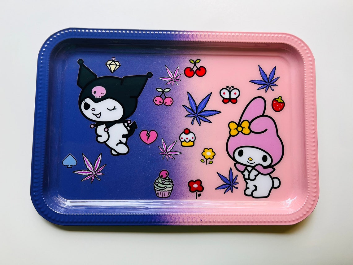Hello Kitty Rolling Tray, Kuromi Rolling Tray, Girly Rolling Tray, Pink