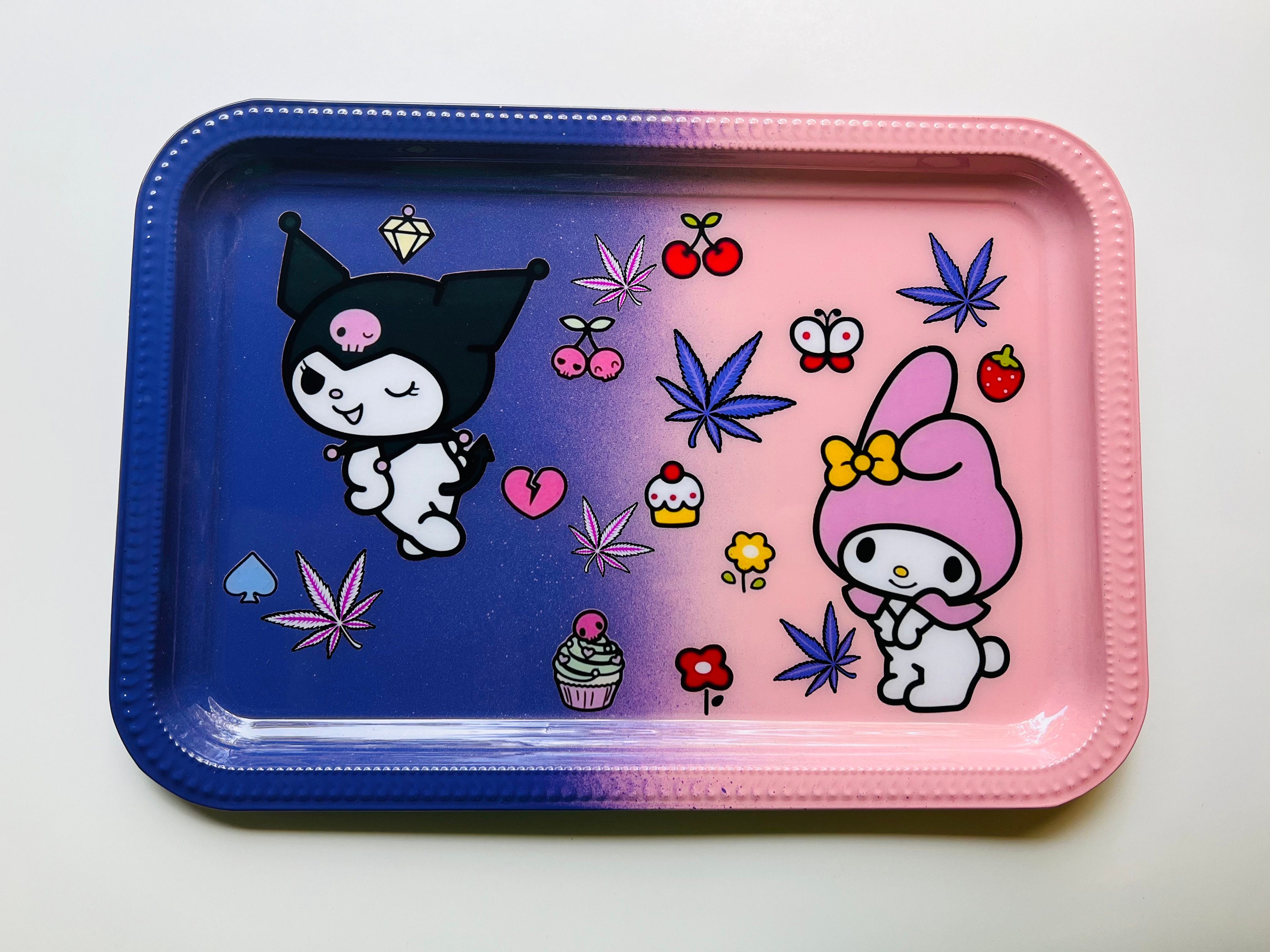 Hello Kitty Rolling Tray, Kuromi Rolling Tray, Girly Rolling Tray, Pink